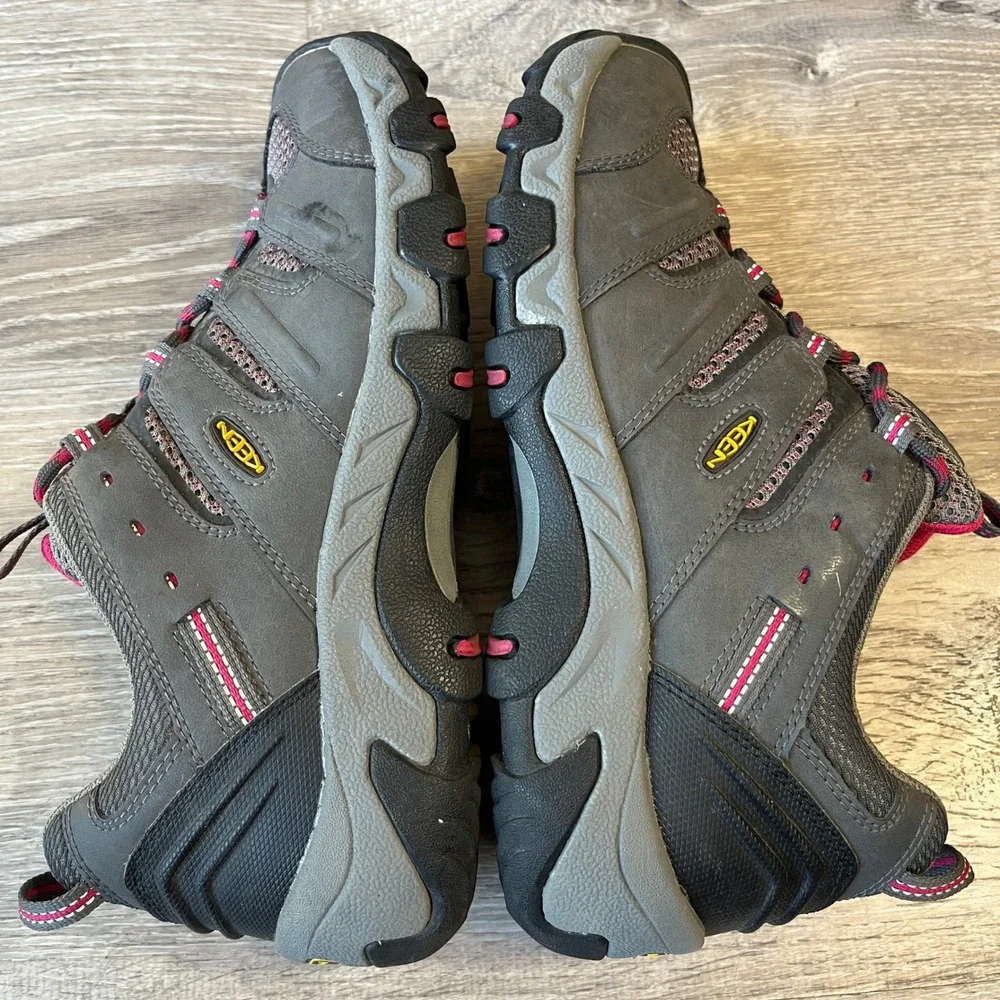 Keen Voyageur Gray Pink Leather Mesh Hiking Shoes Womens 10 1011280